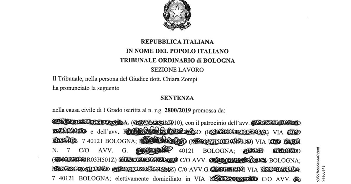 Sentenza su lavoratori esternalizzati illegittimamente ceduti ad altra società