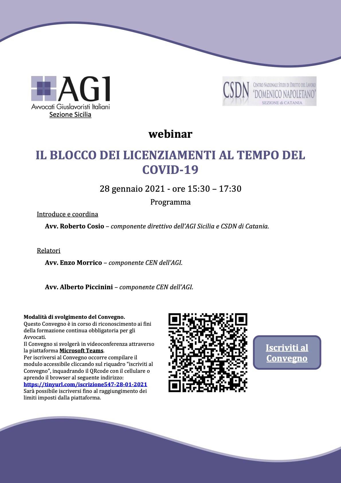 AGI Sicilia – Il blocco dei licenziamenti al tempo del Covid-19