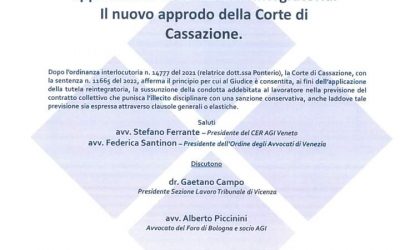Convegno “Tipizzazione degli illeciti disciplinari e applicazione della tutela reintegratoria”