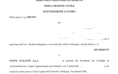 Lavoratori in appalto. Poste Italiane condannata a pagare le differenze retributive