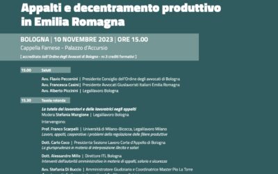 Convegno Nazionale di Legali Lavoro “Appalti e decentramento produttivo in Emilia-Romagna”