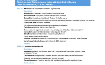 27.11.23 Ferrara: “Accomodamenti ragionevoli e discriminazioni”