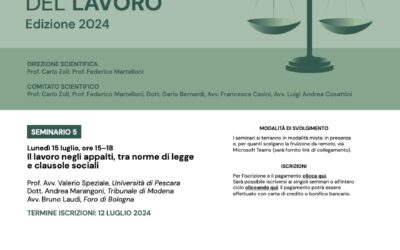 15.07.24 Convegno “Il lavoro negli appalti, tra norme di legge e clausole sociali”